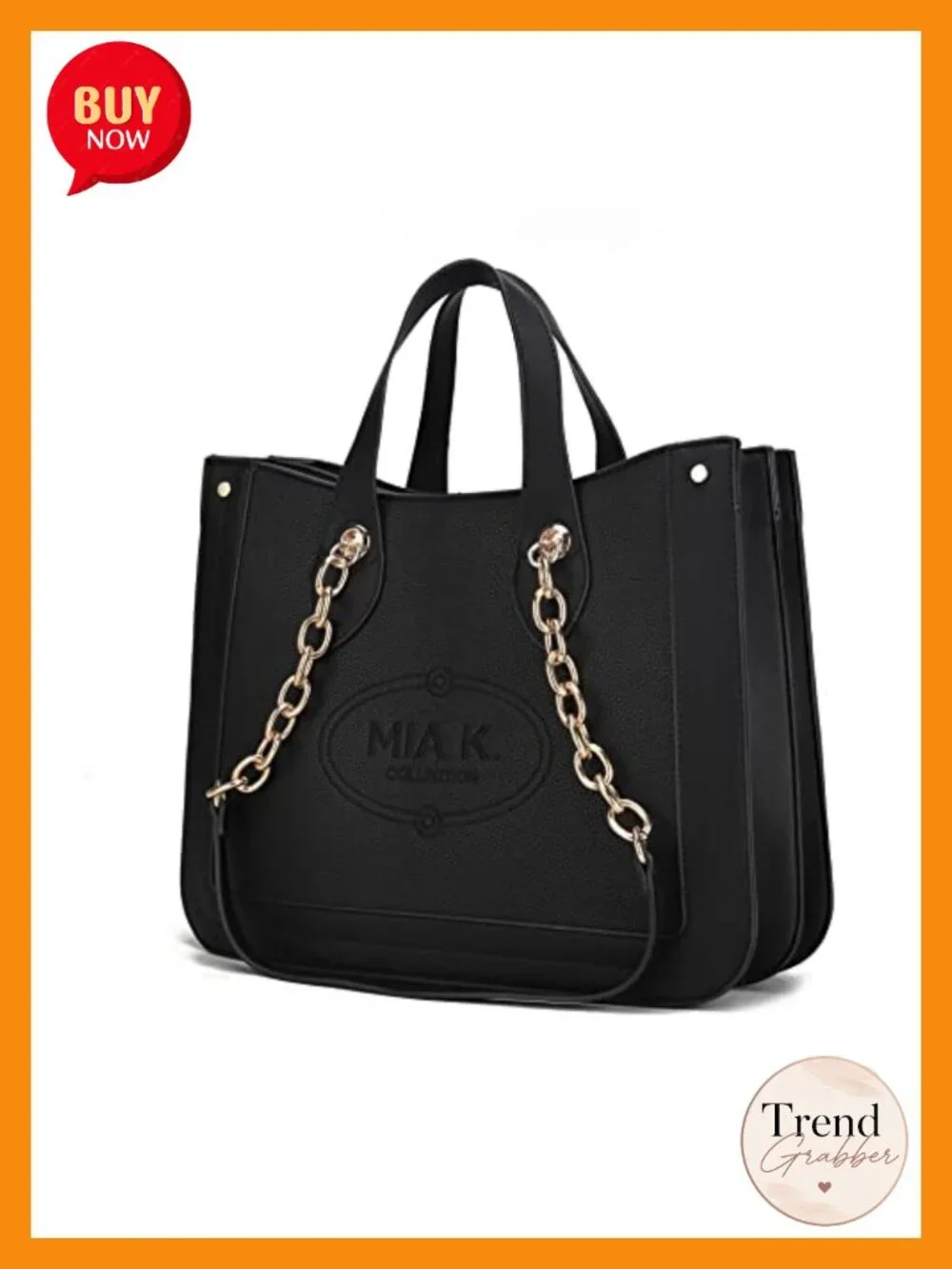 Large Vegan Leather Tote Satchel Handbag with Pockets